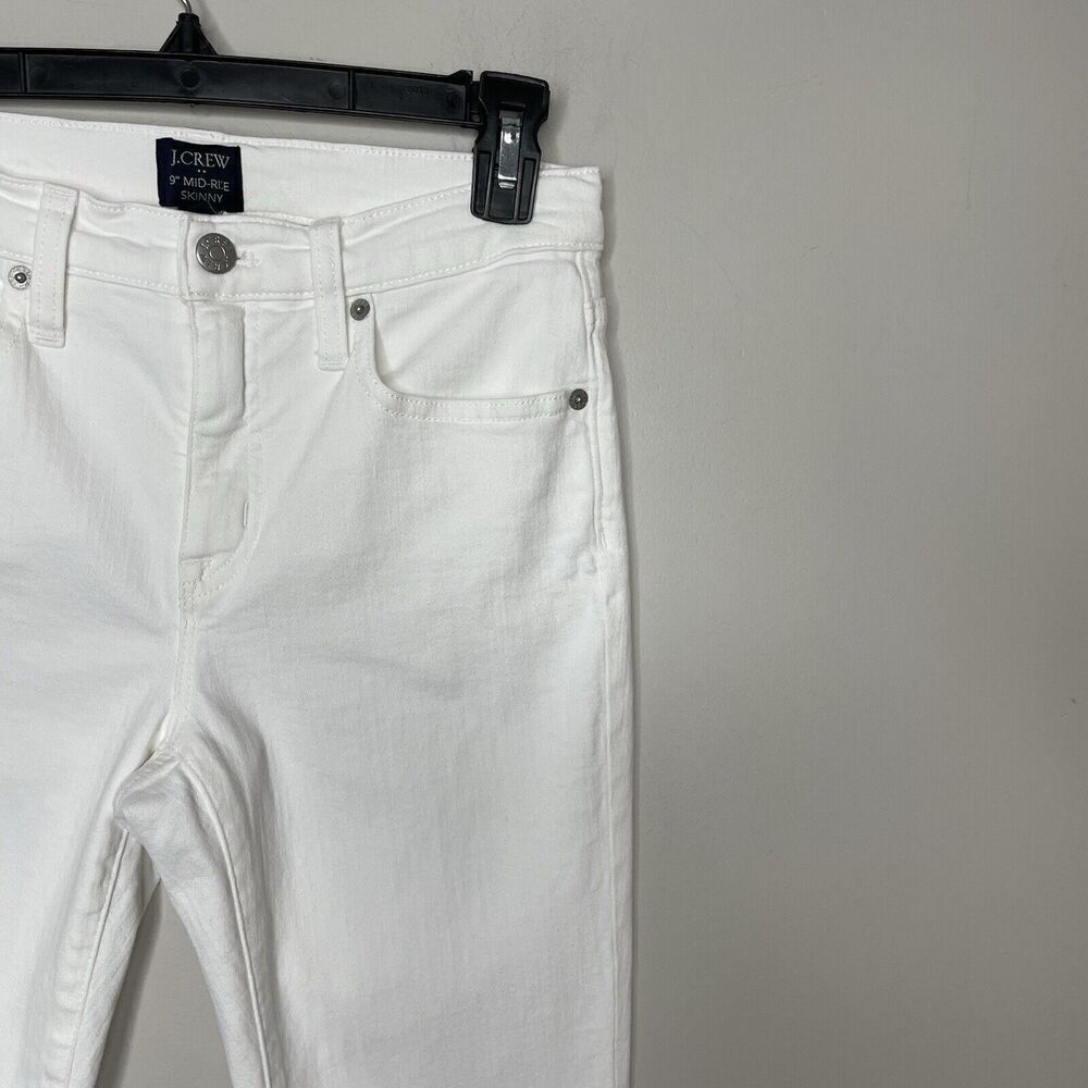 J.CREW Skinny Jeans Women 27 Petite Crisp White 9" Mid-Rise Stretch BO935 - Picture 2 of 12